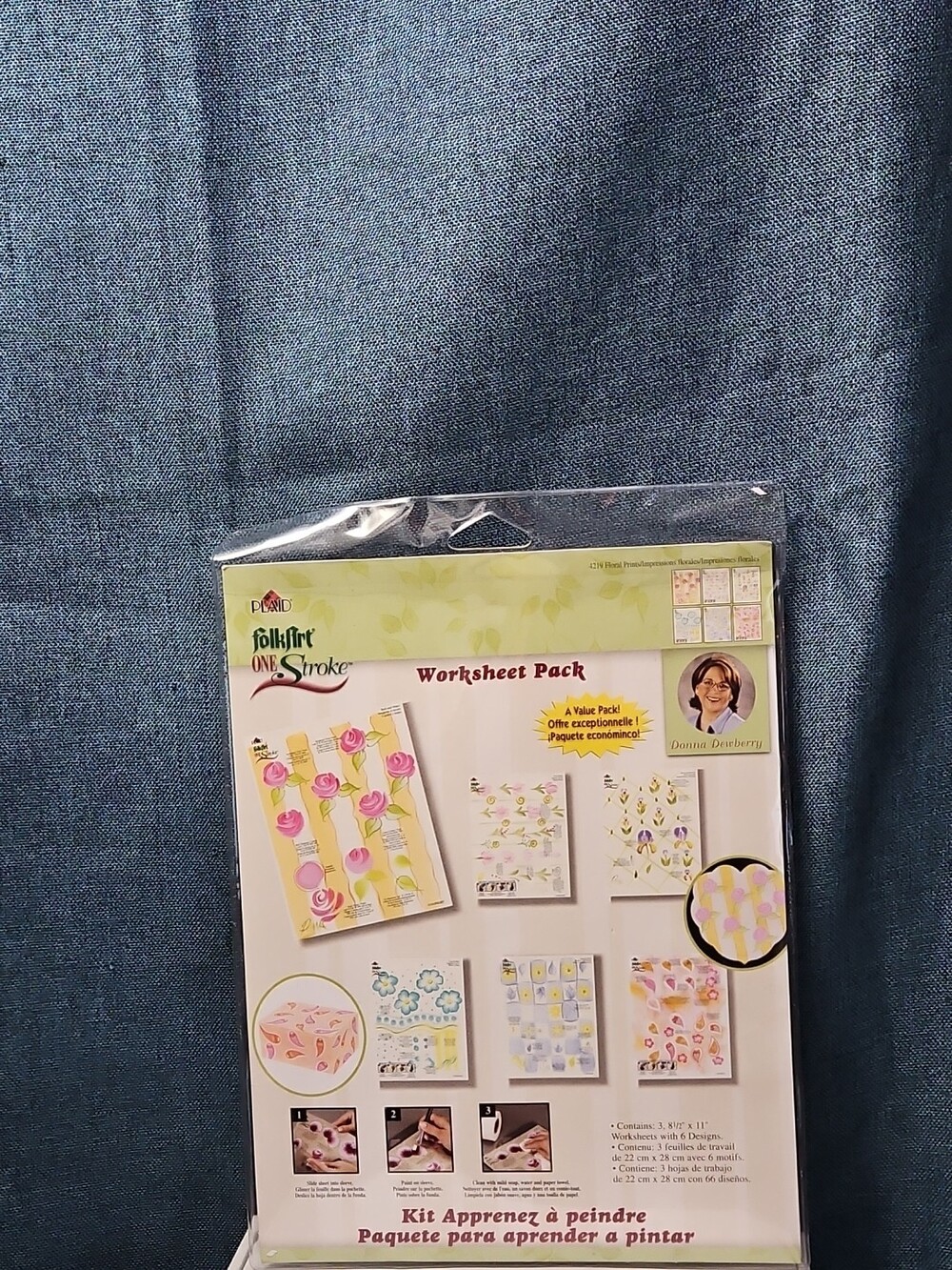 Set of 3 FolkArt One Stroke Painting Worksheet Packs | Flowers #4219 | Reusable - Picture 10 of 16